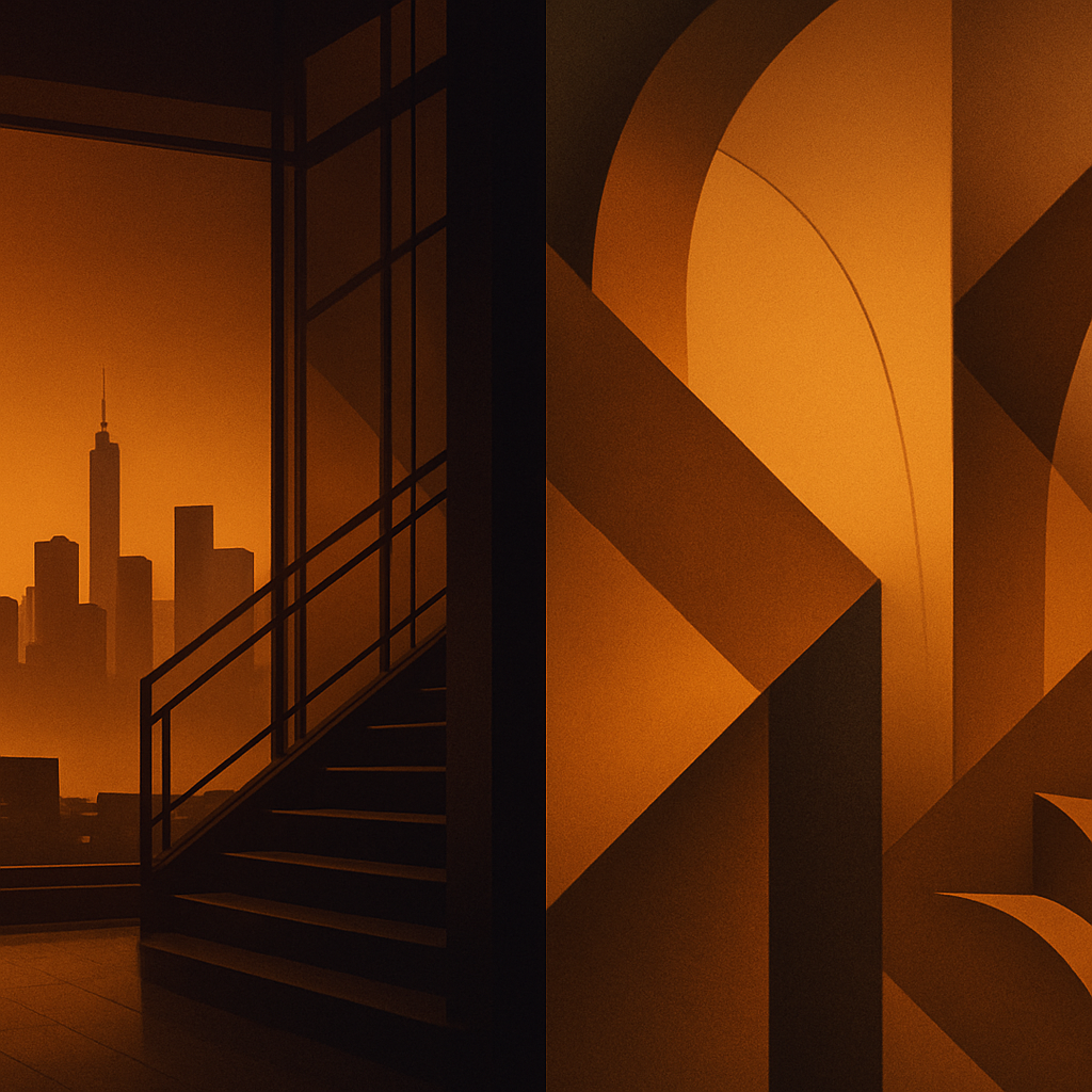 Modern skyline at dusk